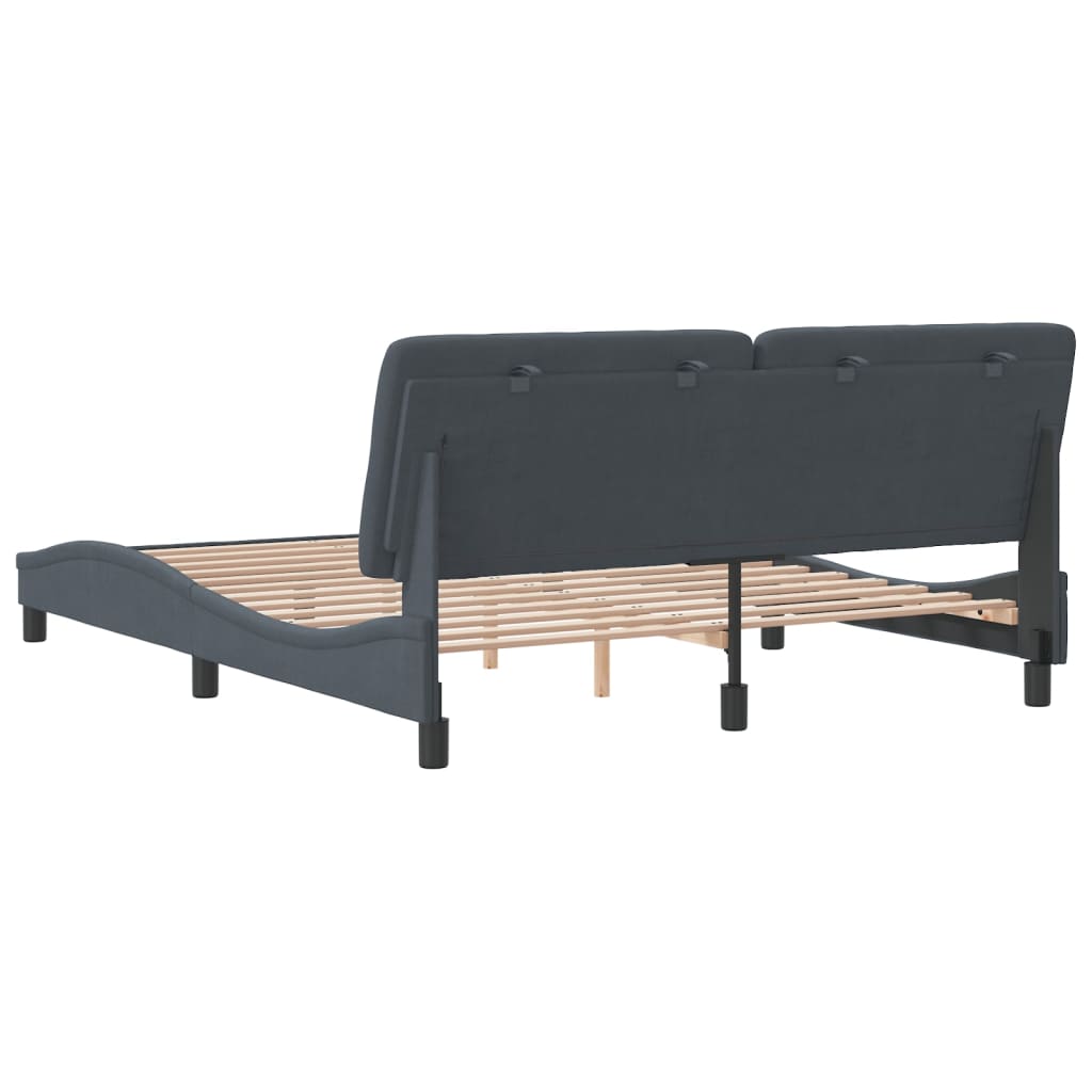 Bedframe met hoofdeinde fluweel donkergrijs 160x200 cm