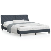 Bedframe 160x200 cm fluweel donkergrijs