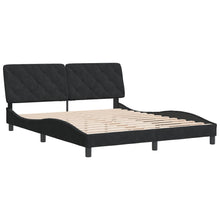 Bedframe met hoofdeinde fluweel zwart 160x200 cm