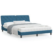 Bedframe fluweel blauw 160x200 cm