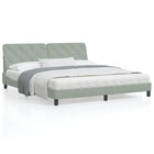 Bedframe 180x200 cm fluweel lichtgrijs