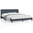 Bedframe 180x200 cm fluweel donkergrijs