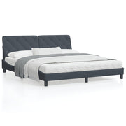 Bedframe 180x200 cm fluweel donkergrijs