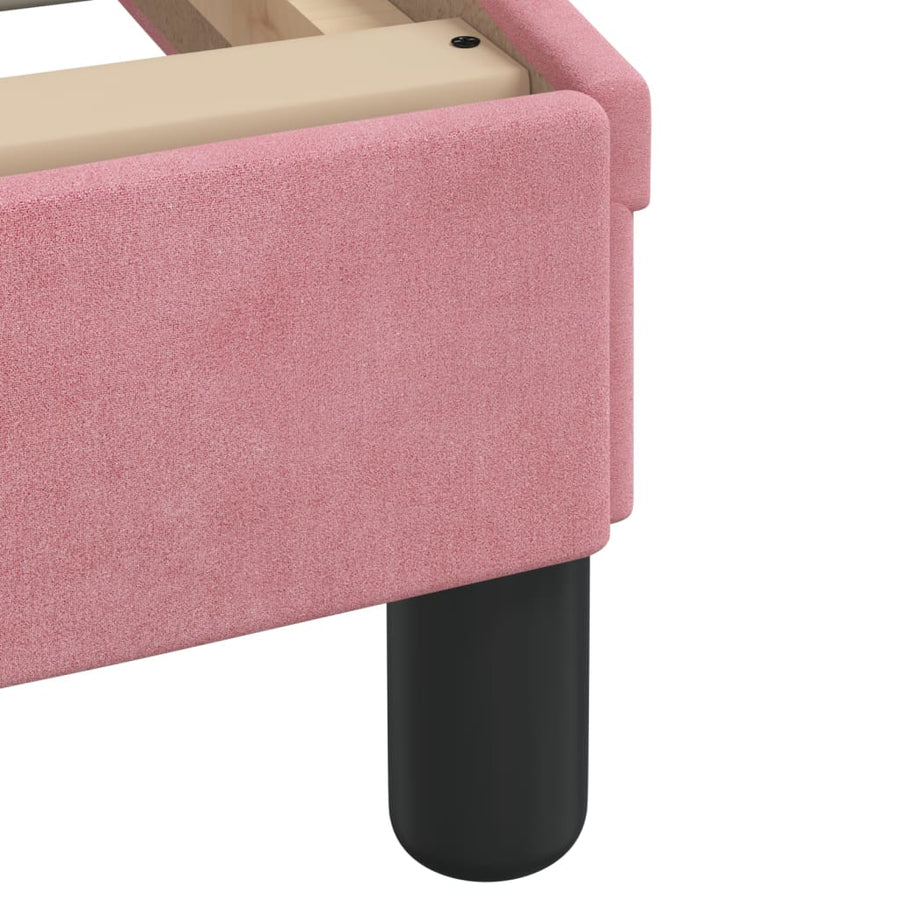 Bedframe met hoofdeinde fluweel roze 180x200 cm