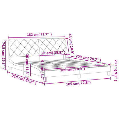 Bedframe met hoofdeinde fluweel roze 180x200 cm