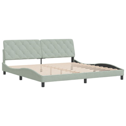 Bedframe Zonder Matras Fluweel 200 x 200 cm Lichtgrijs