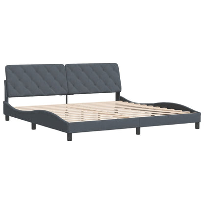 Bedframe Zonder Matras Fluweel 200 x 200 cm Donkergrijs