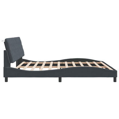 Bedframe Zonder Matras Fluweel 200 x 200 cm Donkergrijs