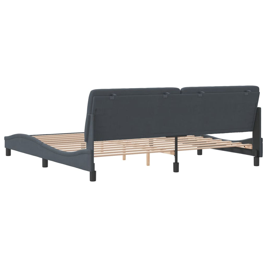 Bedframe Zonder Matras Fluweel 200 x 200 cm Donkergrijs