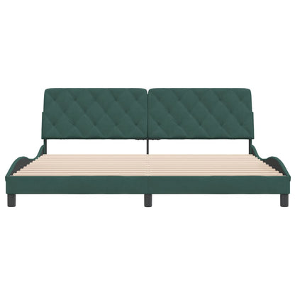 Bedframe met hoofdeinde fluweel donkergroen 200x200 cm
