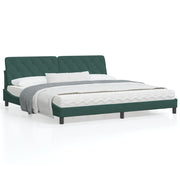 Bed frame without mattress 200x200 cm velvet dark green