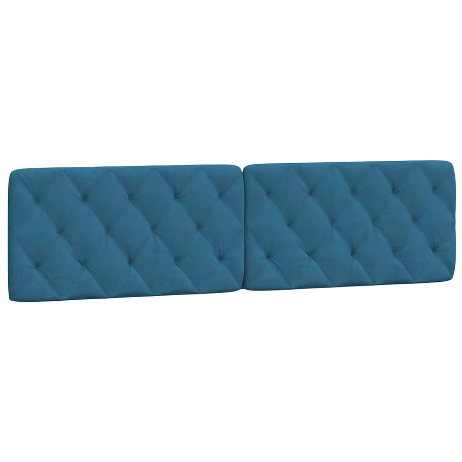 Bedframe met hoofdeinde fluweel blauw 200x200 cm