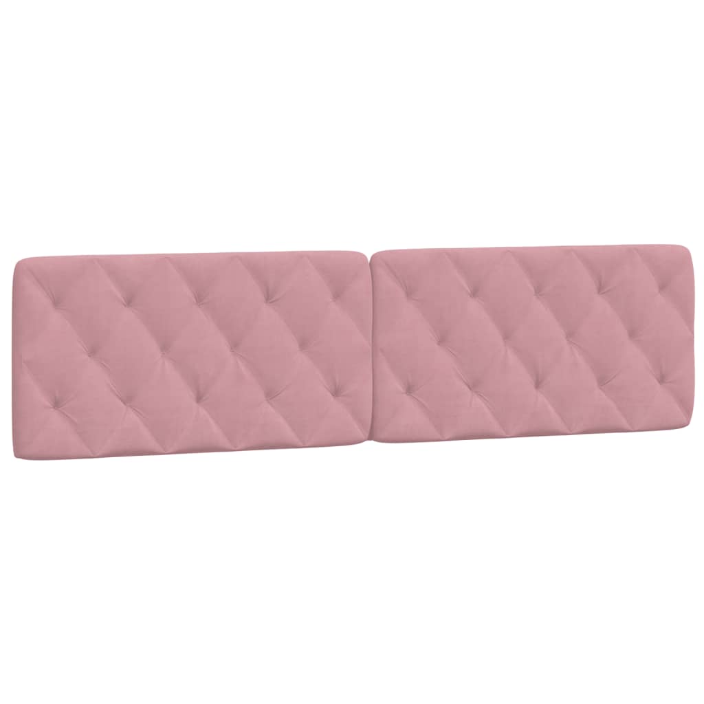 Bedframe met hoofdeinde fluweel roze 200x200 cm