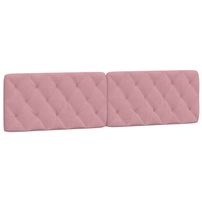 Bedframe met hoofdeinde fluweel roze 200x200 cm