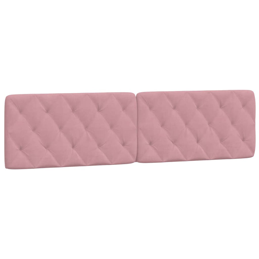 Bedframe met hoofdeinde fluweel roze 200x200 cm