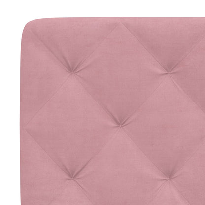 Bedframe met hoofdeinde fluweel roze 200x200 cm