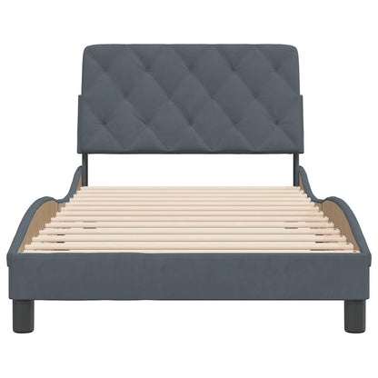 Bedframe zonder matras fluweel donkergrijs 100x203 cm