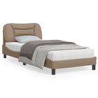 Bed frame without mattress "Hvar" artificial leather cappuccino-coloured 80x200 cm