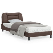 Bedframe 90x190 cm kunstleer bruin