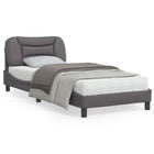 Bed frame without mattress "Hvar" artificial leather grey 90x200 cm