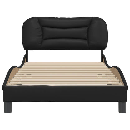 Bedframe Met Hoofdbord Kunstleer Zwart 100X200 Cm