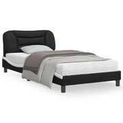 Bedframe 100x200 cm kunstleer zwart wit