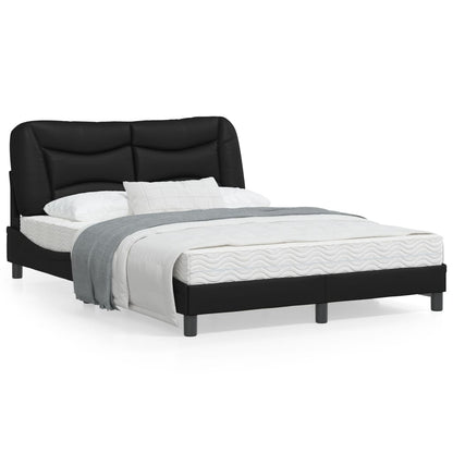 Bedframe Met Hoofdbord Kunstleer Zwart 120X200 Cm