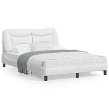 Bedframe Met Hoofdbord Kunstleer Wit 120X200 Cm