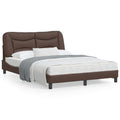 Bed frame without mattress "Hvar" artificial leather brown 120x200 cm