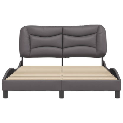 Bedframe Met Hoofdbord Kunstleer Grijs 120X200 Cm
