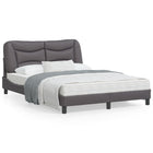 Bed frame without mattress "Hvar" faux leather grey 120x200 cm