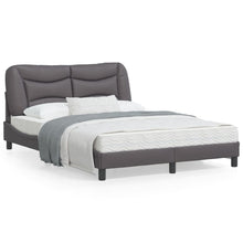 Bedframe Met Hoofdbord Kunstleer Grijs 120X200 Cm