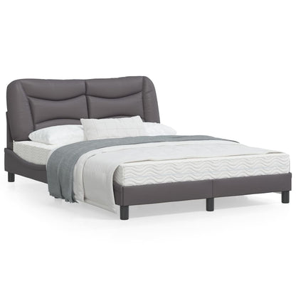 Bedframe Met Hoofdbord Kunstleer Grijs 120X200 Cm