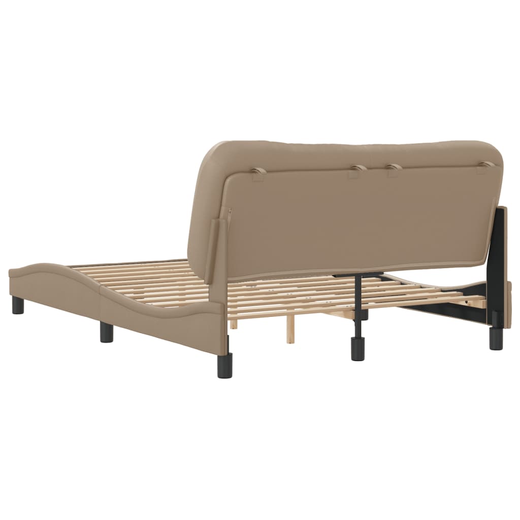 Bedframe Met Hoofdbord Kunstleer Cappuccinokleurig 120X200 Cm