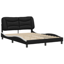 Bedframe Met Hoofdbord Kunstleer Zwart En Wit 120X200 Cm