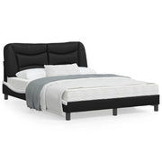 Bedframe 120x200 cm kunstleer zwart wit