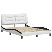 Bedframe Met Hoofdbord Kunstleer Zwart En Wit 120X200 Cm