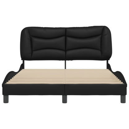 Bedframe Met Hoofdeind Kunstleer Zwart 140X190 Cm