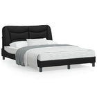 Bed frame without mattress "Hvar" faux leather black 140x190 cm