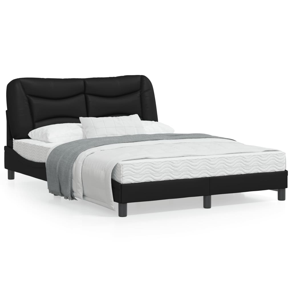 Bedframe Met Hoofdeind Kunstleer Zwart 140X190 Cm