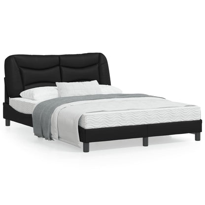 Bedframe Met Hoofdeind Kunstleer Zwart 140X190 Cm