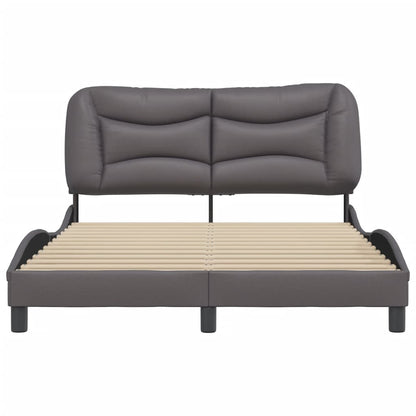 Bedframe Met Hoofdbord Kunstleer Grijs 140X190 Cm