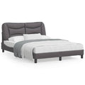 Bed frame without mattress "Hvar" artificial leather grey 140x190 cm