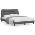 Bed frame without mattress "Hvar" artificial leather grey 140x190 cm
