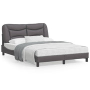 Bedframe 140x190 cm kunstleer grijs