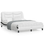 Bedframe kunstleer wit zwart 140x190 cm