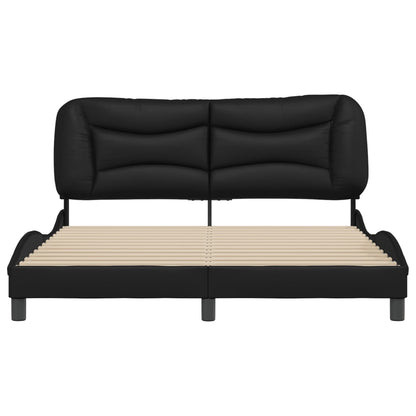 Bedframe Met Hoofdbord Kunstleer Zwart 160X200 Cm