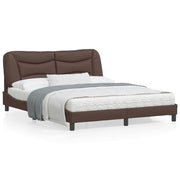 Bedframe kunstleer bruin 160x200 cm