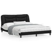 Bedframe 160x200 cm kunstleer zwart wit