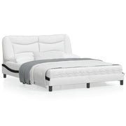 Bedframe 160x200 cm kunstleer zwart wit